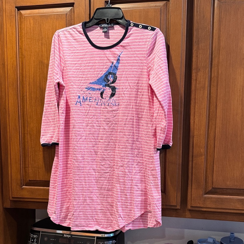 American Living Pink Striped Kids Nightgown